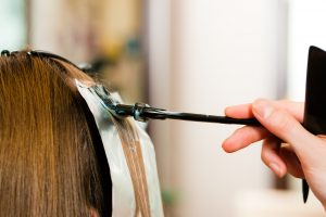 At the hairdresser Ã?Â¢Ã??Ã?? woman gets new hair colour