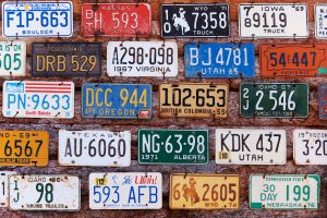 Old license plates