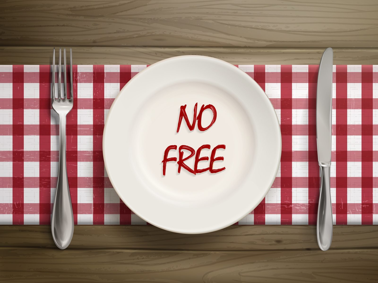 No Free Written By Ketchup On A Plate
