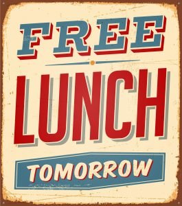 Vintage metal sign - Free Lunch Tomorrow  - JPG Version